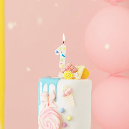 1 Jaar Kaars Gekleurd 10cm van Partydeco koop je bij Partywinkel