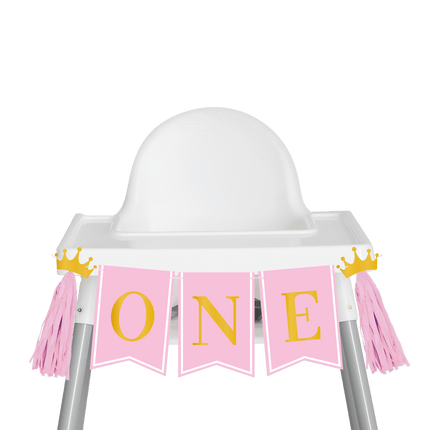 1 Jaar Versiering Pakket Roze Kinderstoel van Paper Dreams koop je bij Partywinkel
