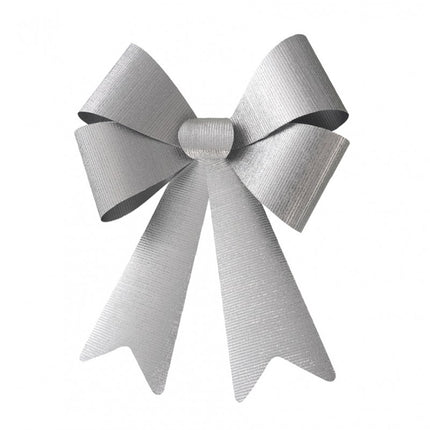 Maxi błyszcząca srebrna kokarda 50,8 cm x 66 cm