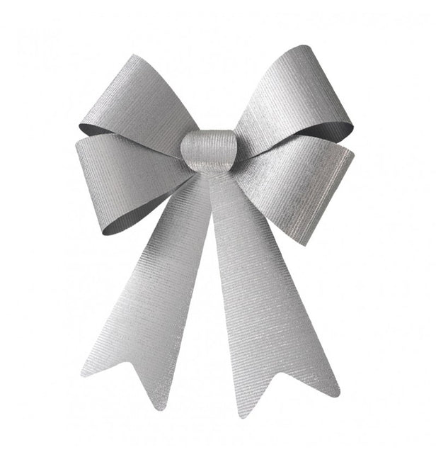 Maxi błyszcząca srebrna kokarda 50,8 cm x 66 cm