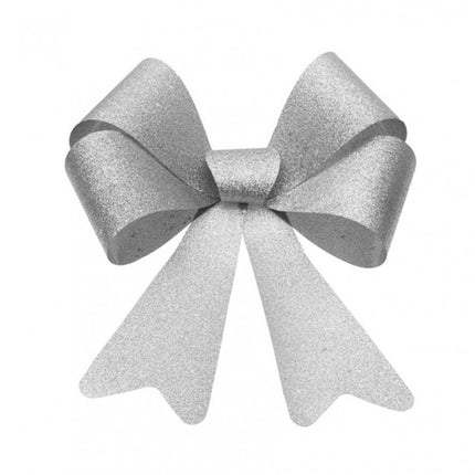 Srebrna brokatowa kokarda 36,5 cm x 50,8 cm