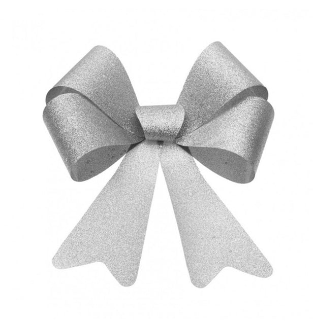 Srebrna brokatowa kokarda 36,5 cm x 50,8 cm