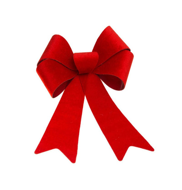 Czerwona aksamitna kokarda 22,9 cm x 39,1 cm