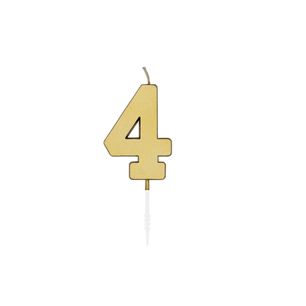 4 świeczki w kolorze złotym metalicznym, 4,5 cm