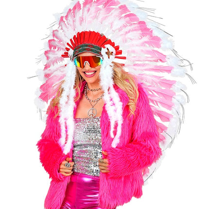 Płaszcz futrzany Plush Ladies Neon Pink