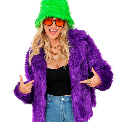 Futrzany płaszcz pluszowy damski