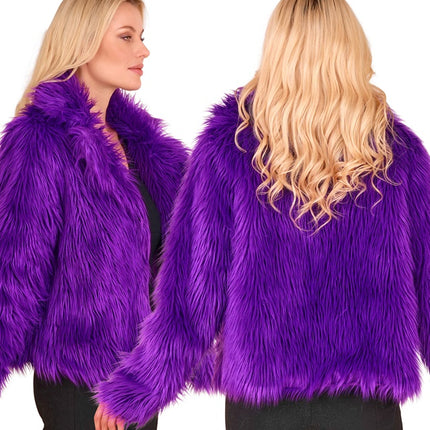 Futrzany płaszcz pluszowy damski