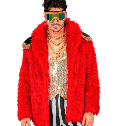 Futro pluszowe czerwone