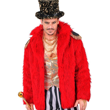 Futro pluszowe czerwone