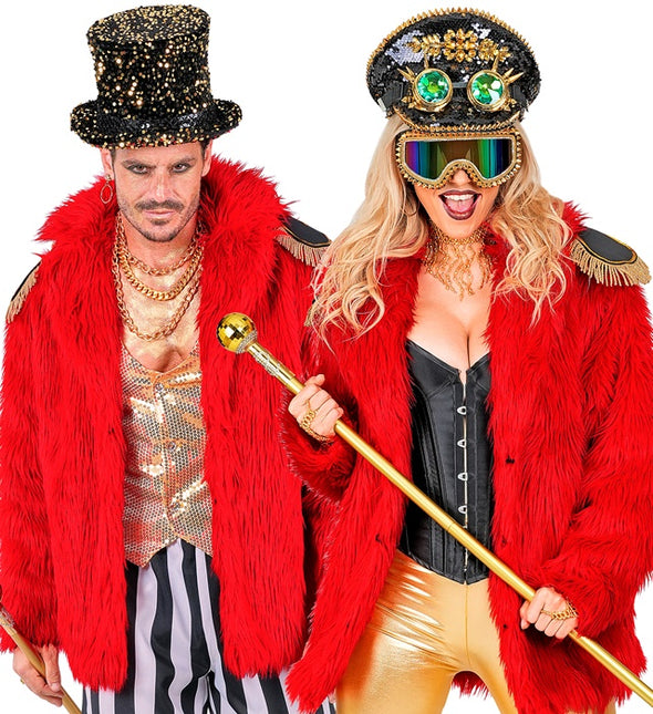 Futro pluszowe czerwone