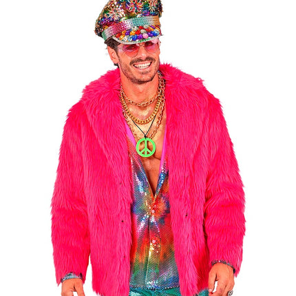 Płaszcz futrzany Plush Neon Różowy