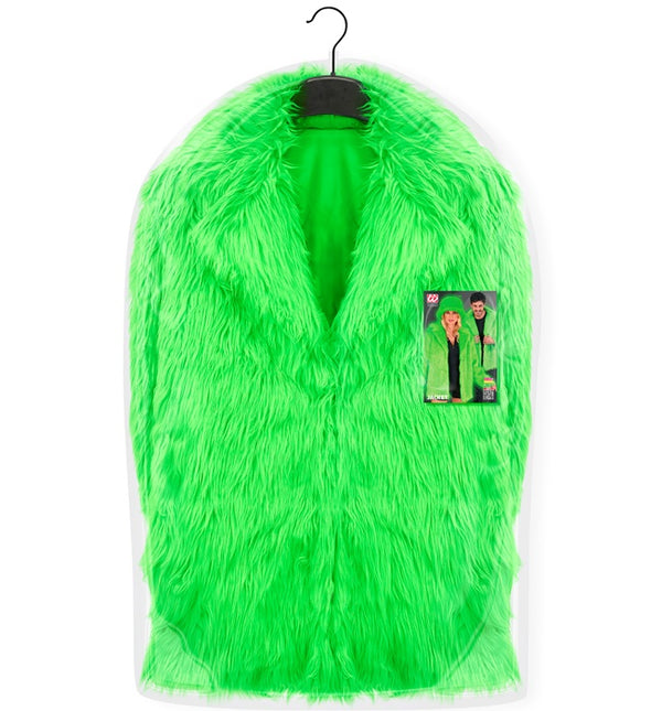 Futrzany płaszcz Plush Neon Green