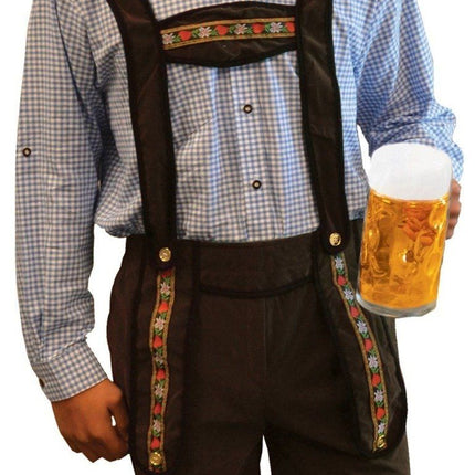 Lederhose ciemnobrązowe krótkie + bluzka niebieska