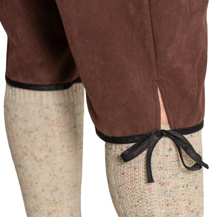 Lederhose Johann z regulowanymi szelkami Ciemnobrązowy Długi