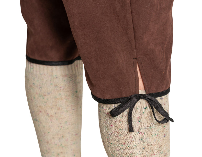 Lederhose Johann z regulowanymi szelkami Ciemnobrązowy Długi