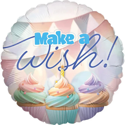 Balonik z helem na urodziny „Make A Wish” – pusty