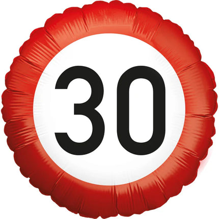 Znak drogowy „30 lat balonów helowych” – pusty, 45 cm