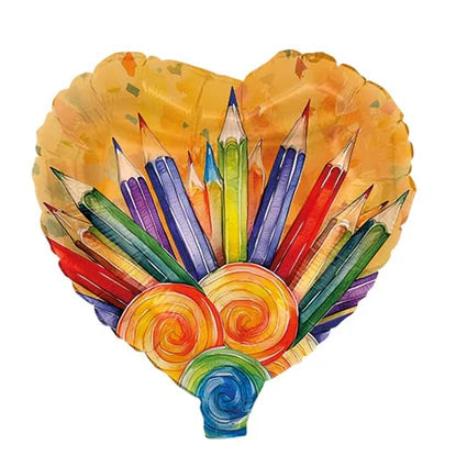 Balonik z helem „Back To School” – ołówek (pusty), 45 cm