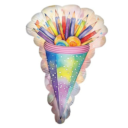 Balony z helem „Back To School” – ołówki, puste, 70 cm