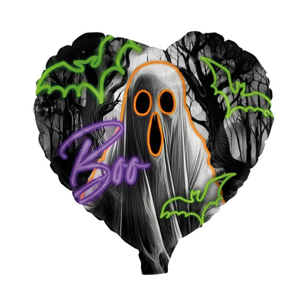 Balonik helowy na Halloween w kształcie serca, pusty, 45 cm