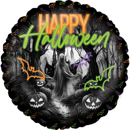 Balonik helowy na Halloween, neonowy, pusty, 45 cm
