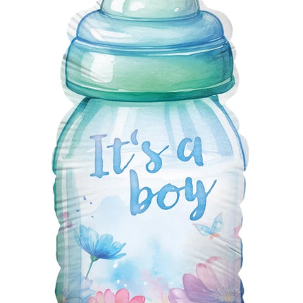 Niebieski balon z helem „It’s a Boy” – pusty, 78 cm
