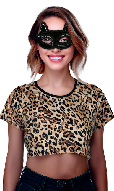 Maska z kocimi oczami czarna dla dorosłych