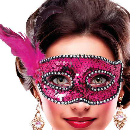 Maska na oczy z piórami dla dorosłych