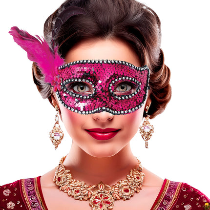 Maska na oczy z piórami dla dorosłych