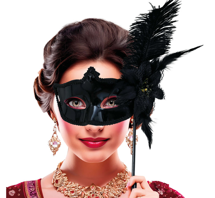 Czarna maska z pałeczką, dla dorosłych