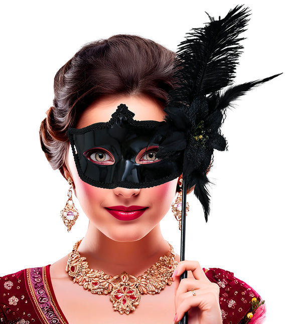 Czarna maska z pałeczką, dla dorosłych