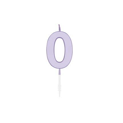 Świeczka „0 lat” w kolorze liliowym, 4,5 cm