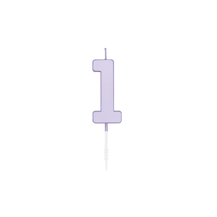 Świeczka „1 rok” w kolorze liliowym, 4,5 cm