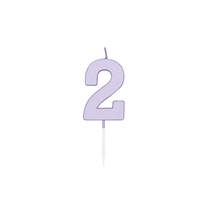 Świeczka „2 lata”, lila, 4,5 cm