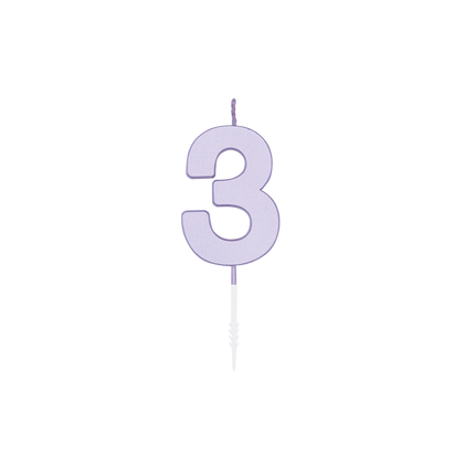 Świeczka „3 lata”, liliowa, 4,5 cm
