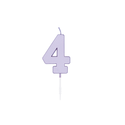 Świeczka „4 lata” w kolorze liliowym, 4,5 cm