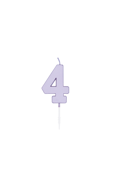 Świeczka „4 lata” w kolorze liliowym, 4,5 cm