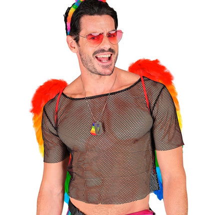 SKRZYDŁA Z PIÓR TĘCZA SKŁADANE 50 X 50 CM