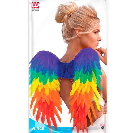 SKRZYDŁA Z PIÓR TĘCZA SKŁADANE 50 X 50 CM