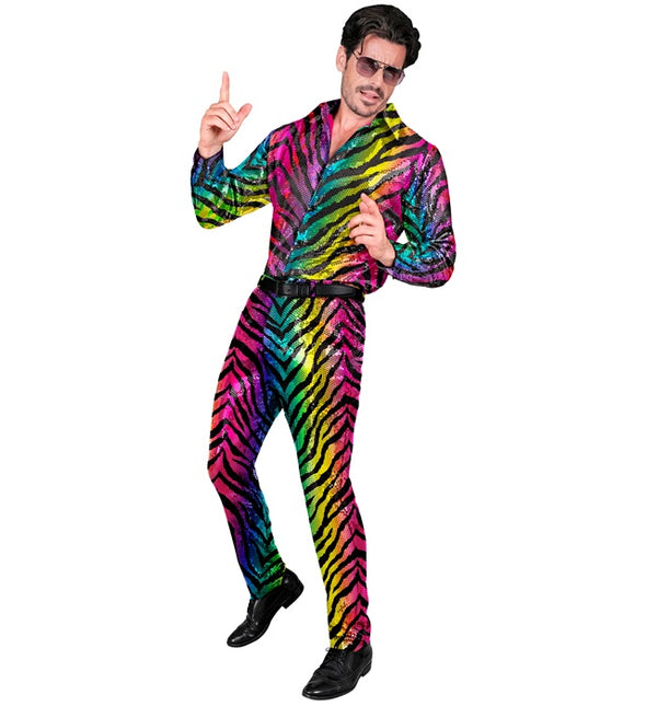 PAILLETS BROEK REGENBOOG TIGER Dorosły