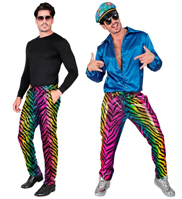 PAILLETS BROEK REGENBOOG TIGER Dorosły