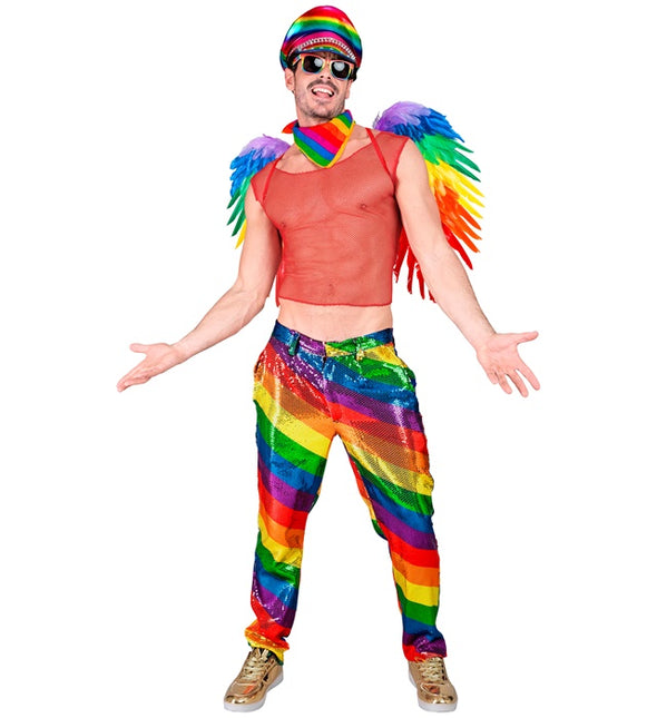 CEKINOWE SPODNIE TĘCZA