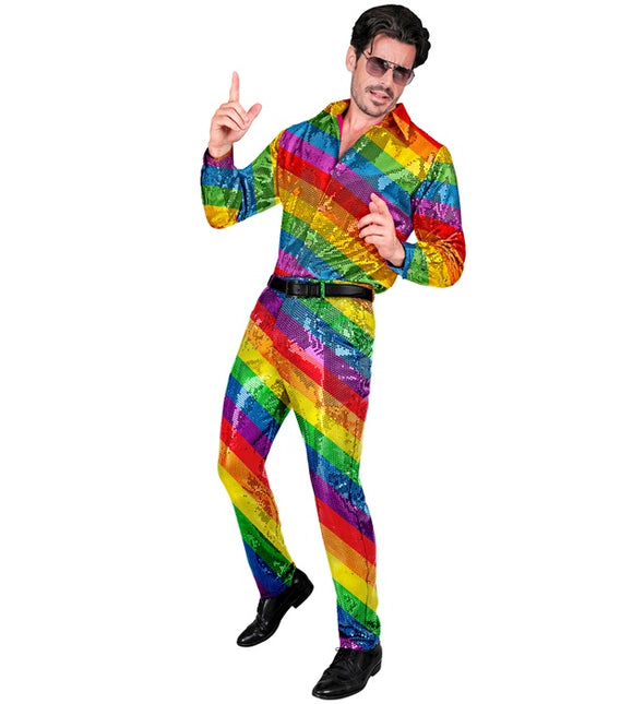 CEKINOWE SPODNIE TĘCZA