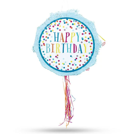 Pinata „Happy Birthday” – niebieska, 45 cm