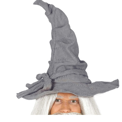 Halloweenowy kapelusz czarodzieja szary