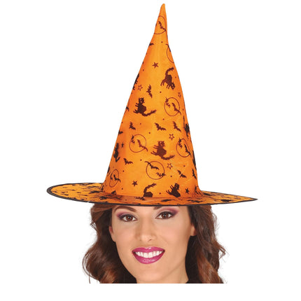 Halloweenowy kapelusz czarownicy pomarańczowy