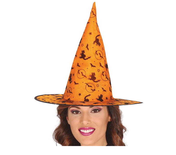 Halloweenowy kapelusz czarownicy pomarańczowy