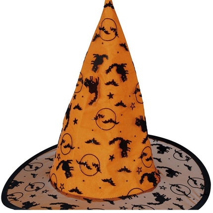 Halloweenowy kapelusz czarownicy pomarańczowy