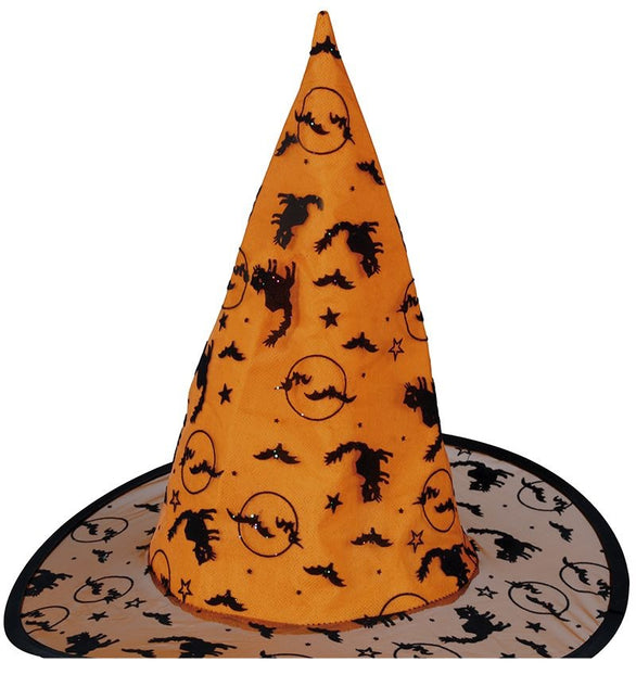 Halloweenowy kapelusz czarownicy pomarańczowy
