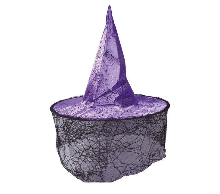 Kapelusz czarownicy na Halloween - liliowy